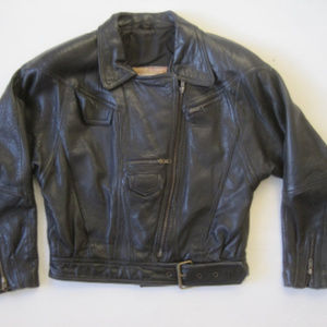 Womens FOXRUN Motorcycle Biker Jacket Leather VTG